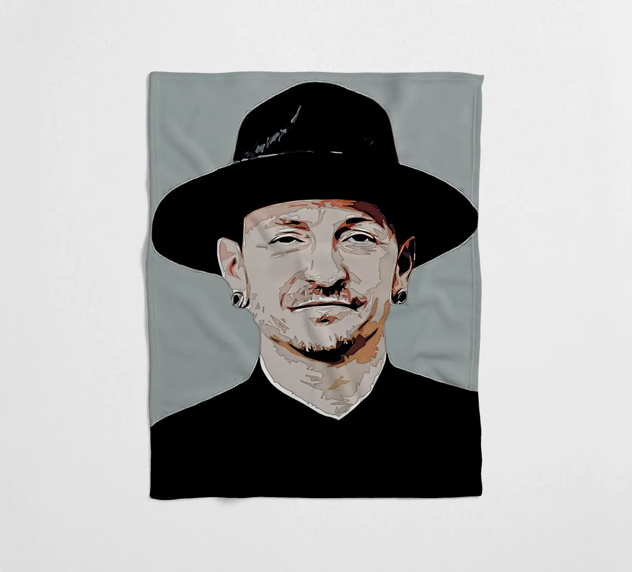 Chester Hat fleece blanket by neonartroom