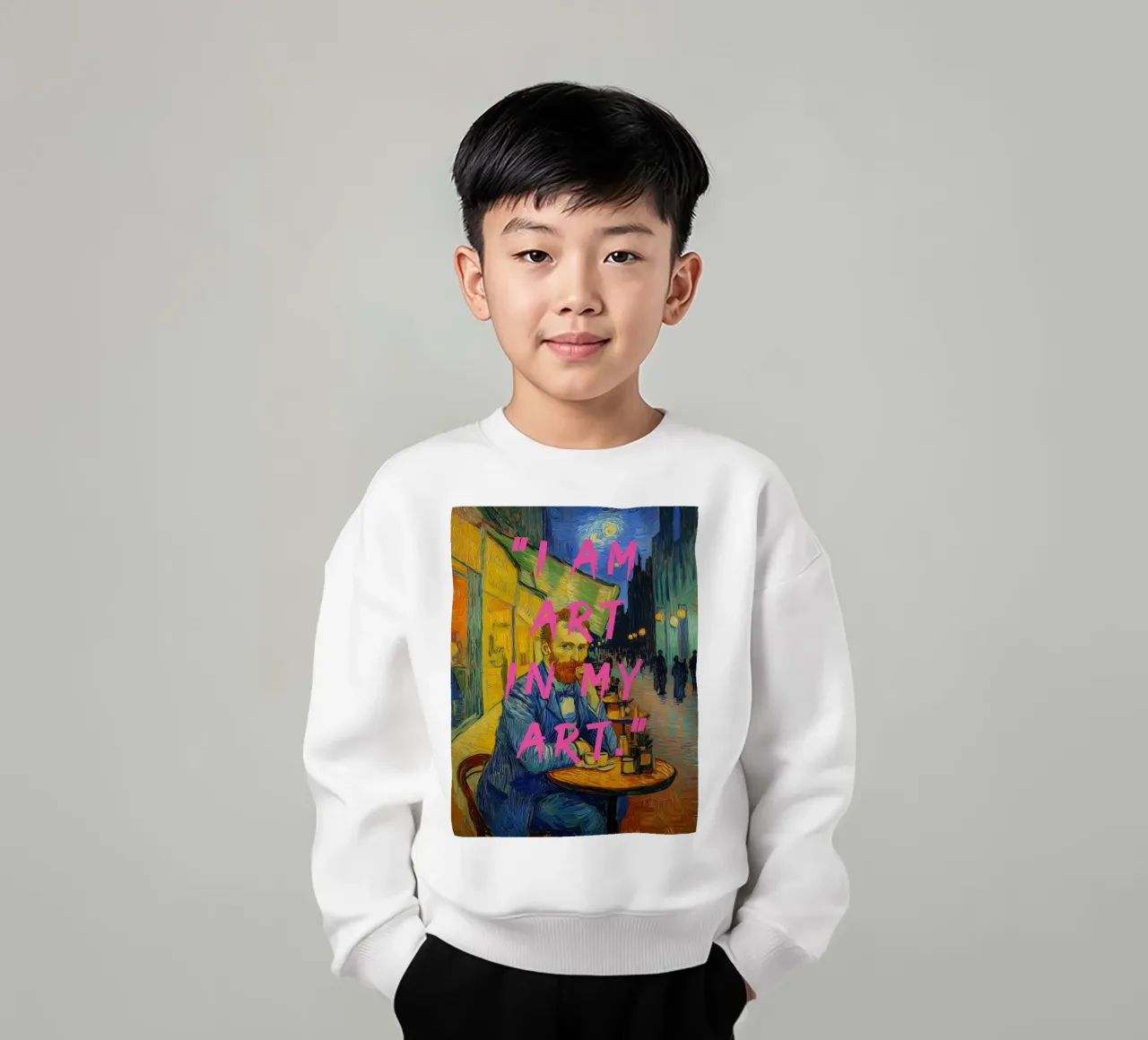 Van Gogh ich bin kunst felpa bambino da Carinaprint