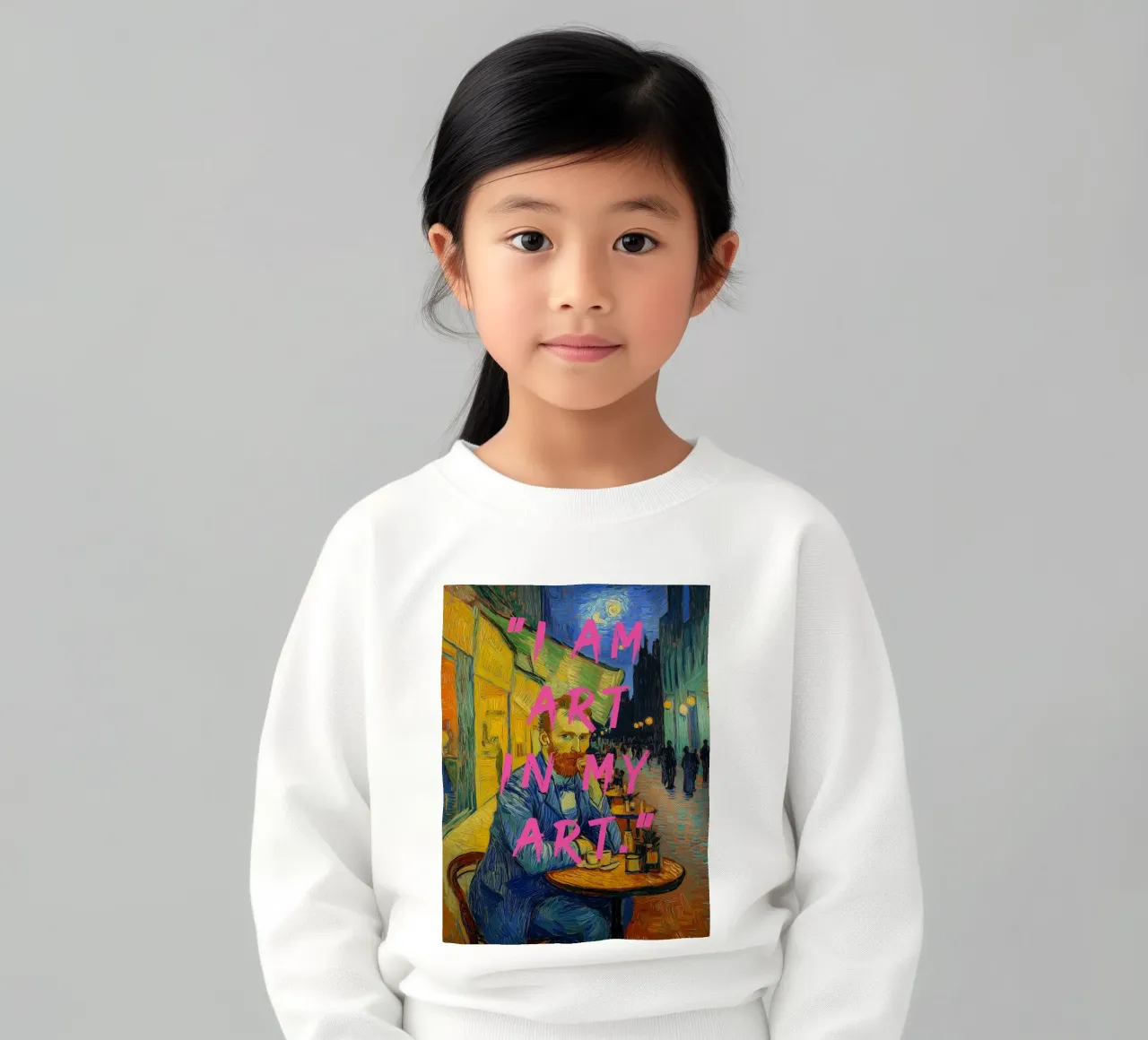 Van Gogh ich bin kunst felpa bambino da Carinaprint