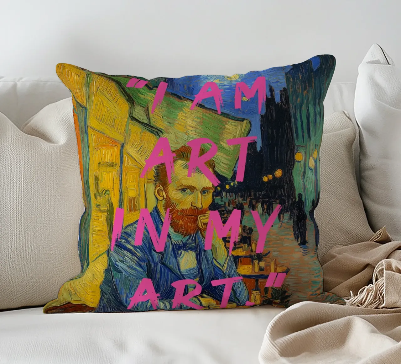 Van Gogh ich bin kunst cuscino da Carinaprint