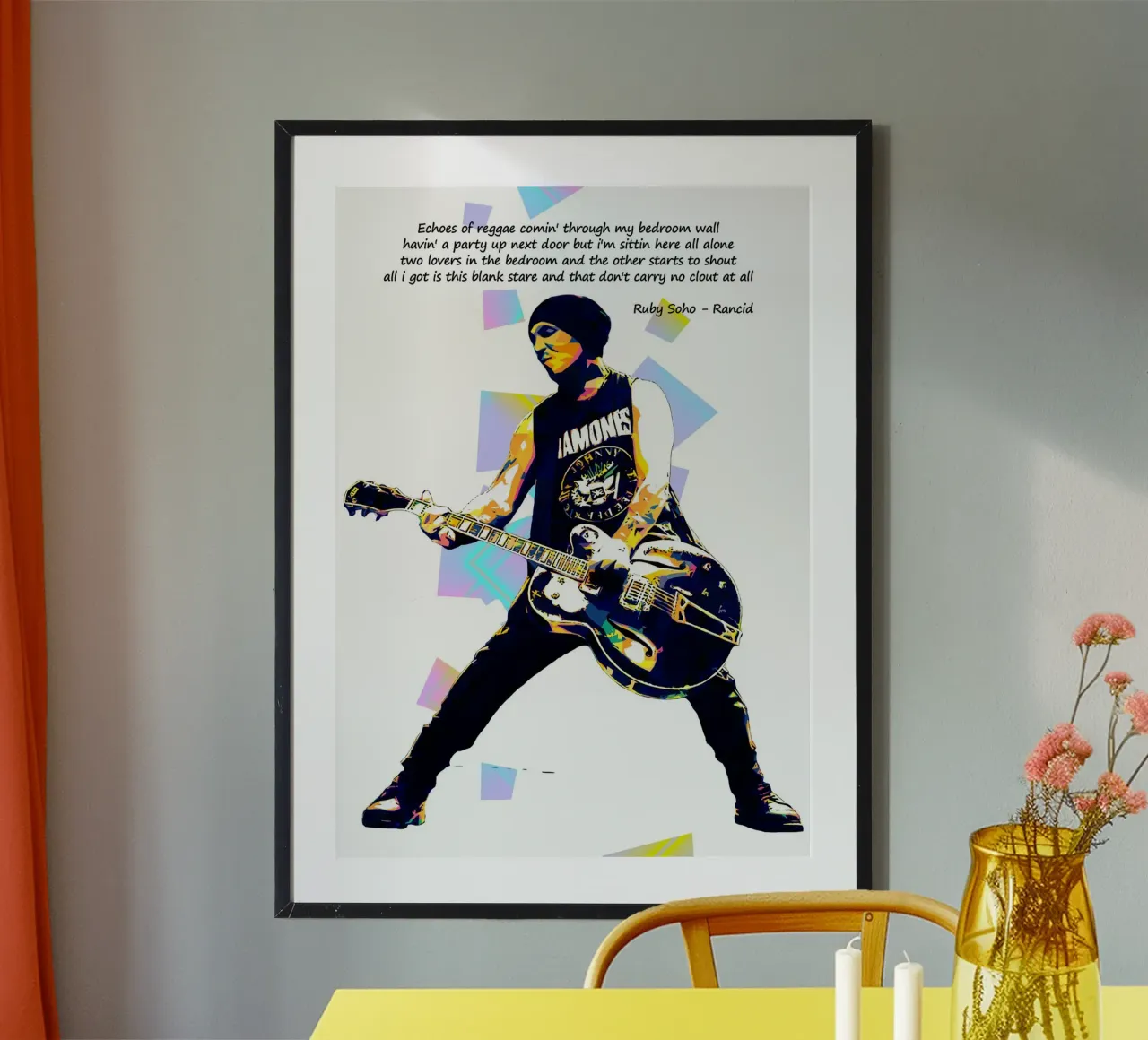 La leggenda di Tim Armstrong poster con telaio in legno da neonartroom