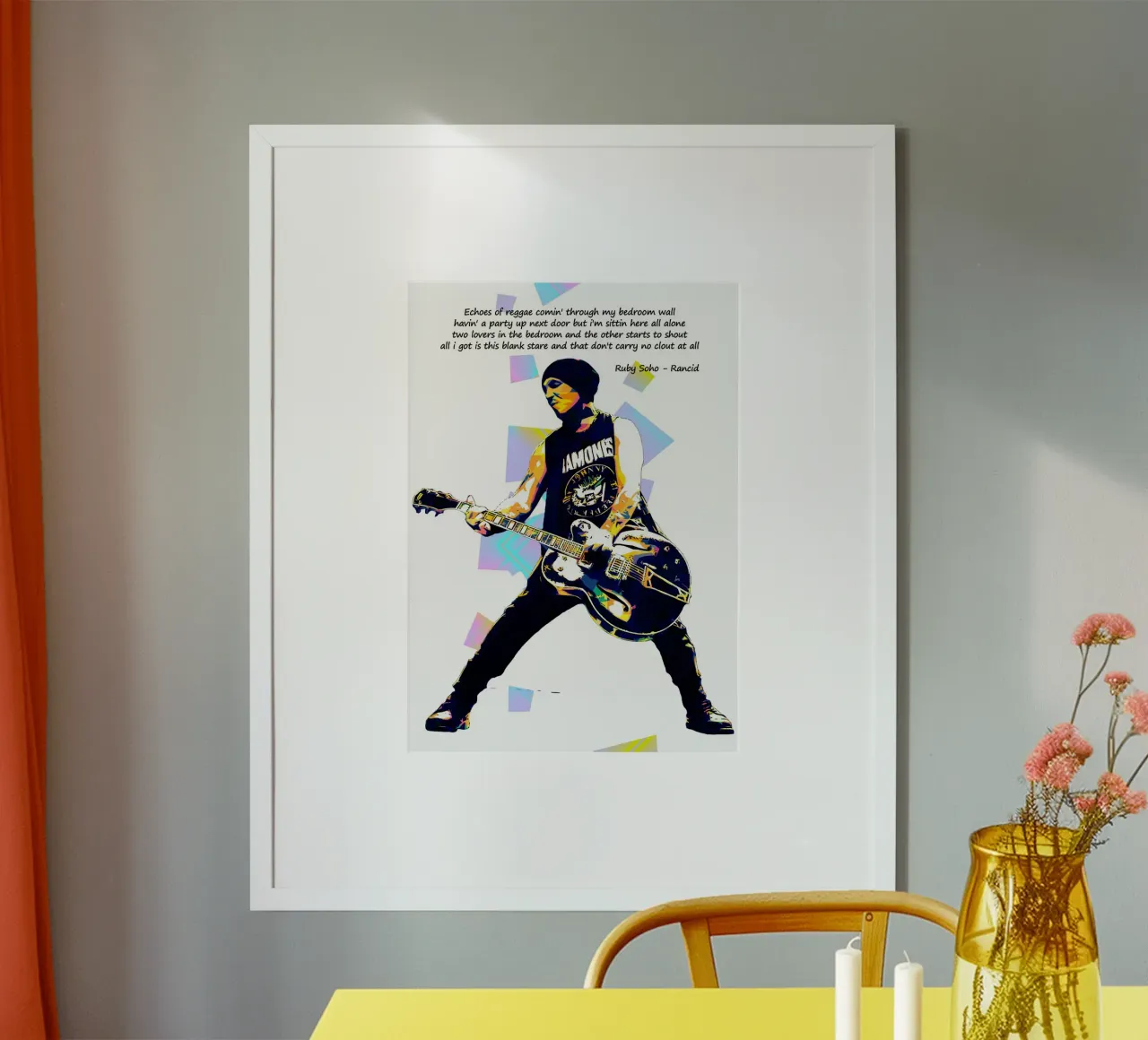 La leggenda di Tim Armstrong poster con telaio in legno da neonartroom