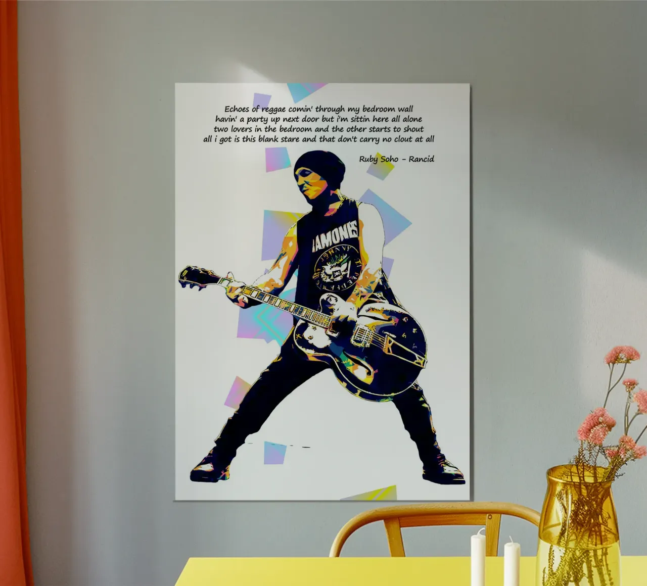La leggenda di Tim Armstrong poster con telaio in legno da neonartroom