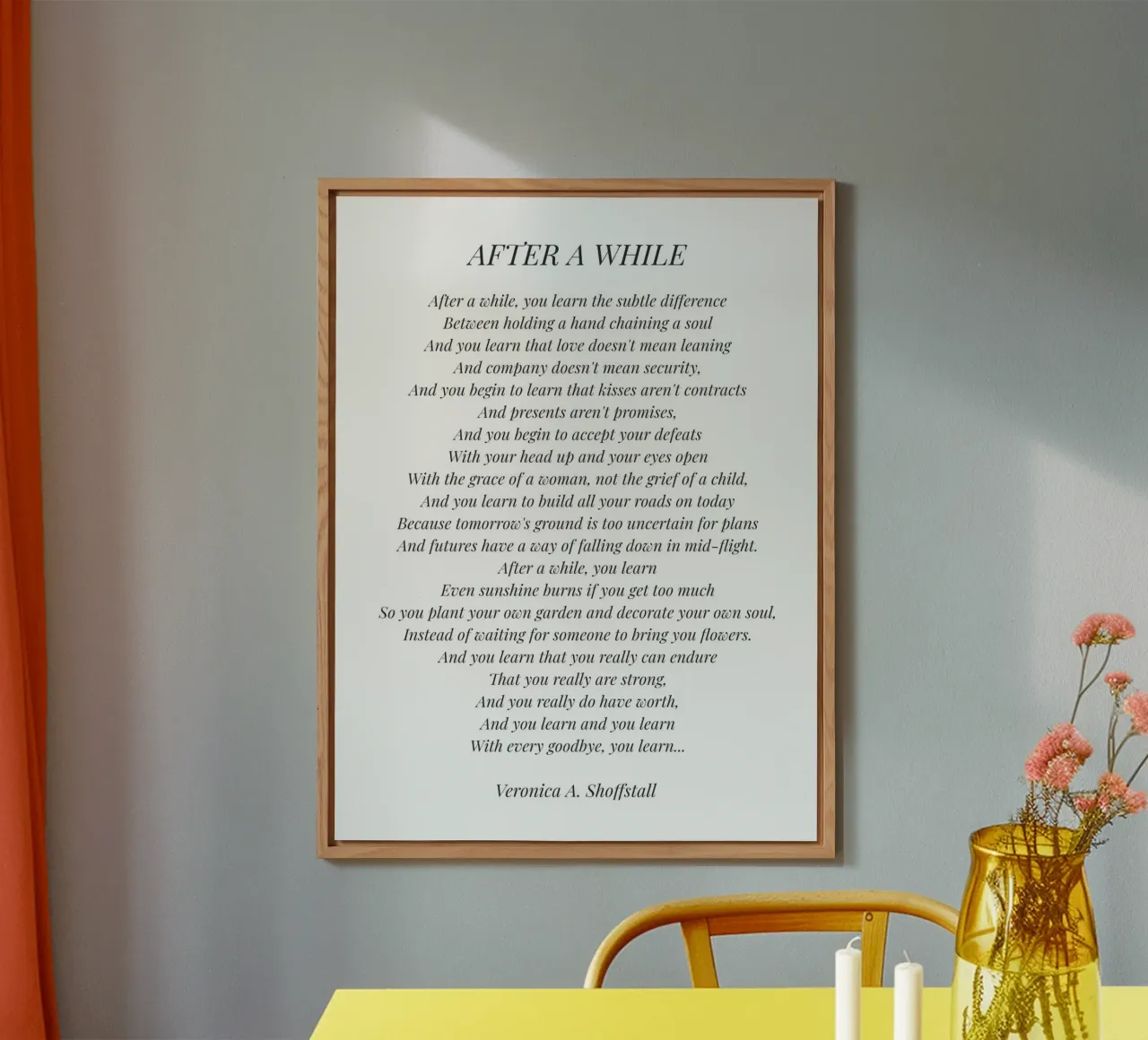 Nach einer Weile Gedicht (weißer Hintergrund) Alu-Dibond von Paigaam Studio