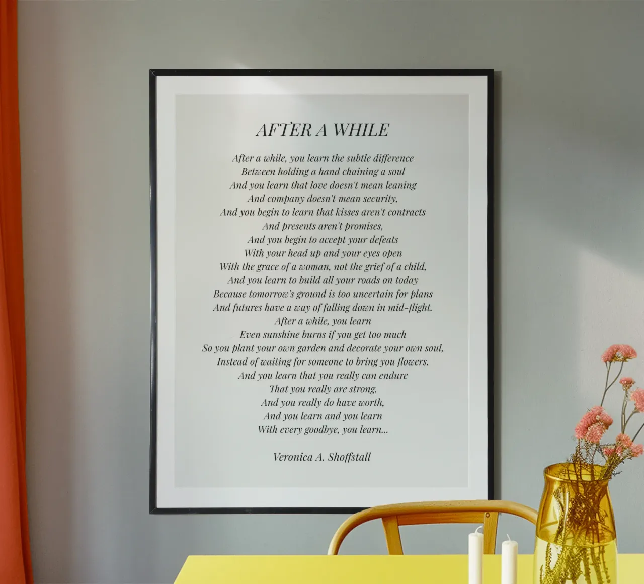 Poème "After a while" (fond blanc) poster de Paigaam Studio