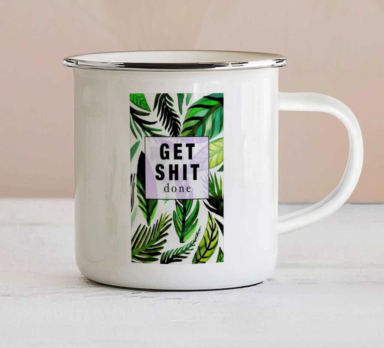 Get Shit Done tazza in smalto da Vasare Nar