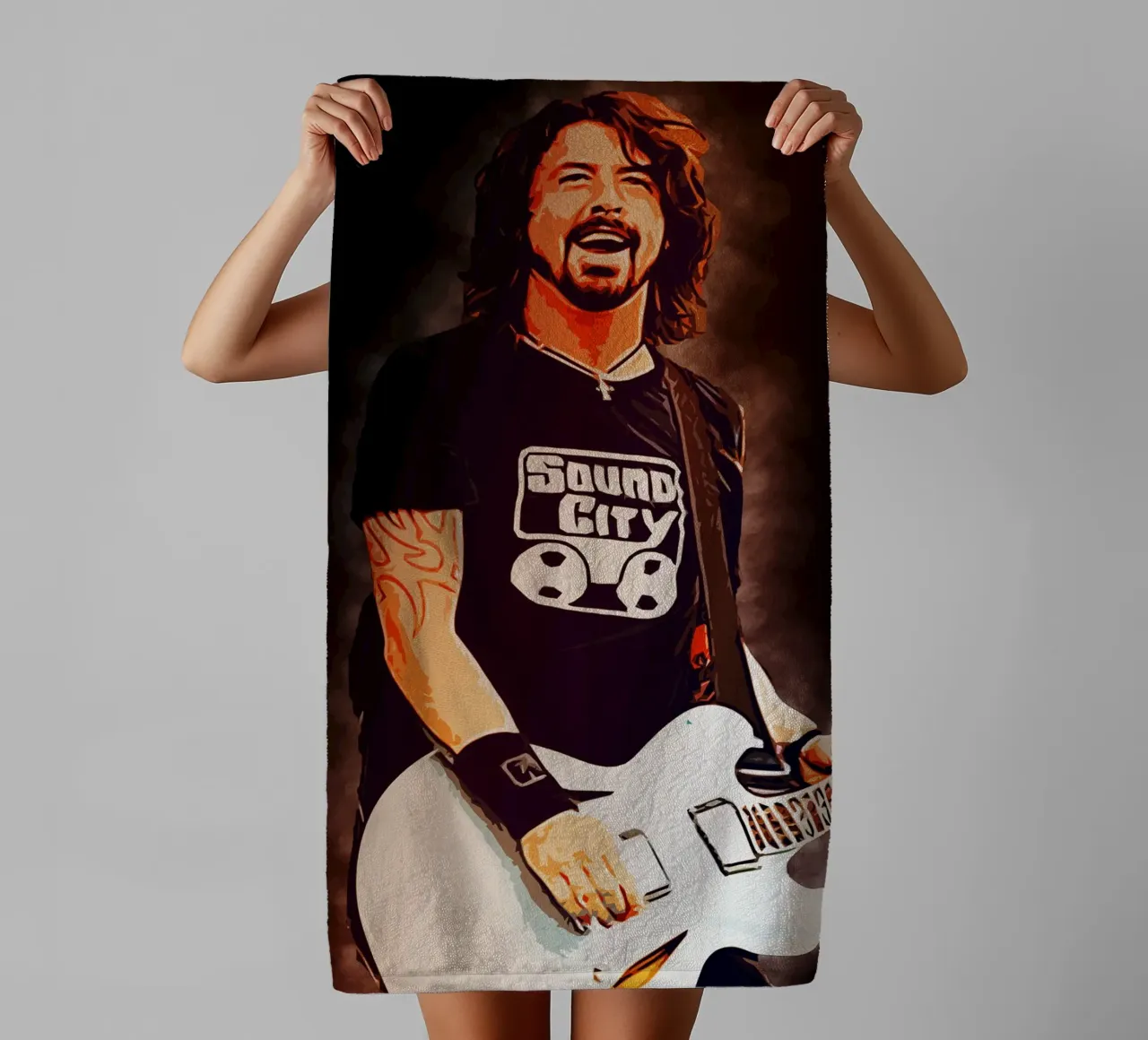 Story of Dave Ghrol towel by neonartroom
