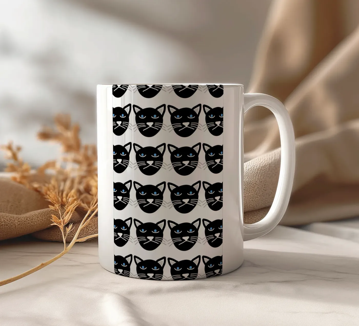 Grumpy Cat ceramic mug by Vasare Nar