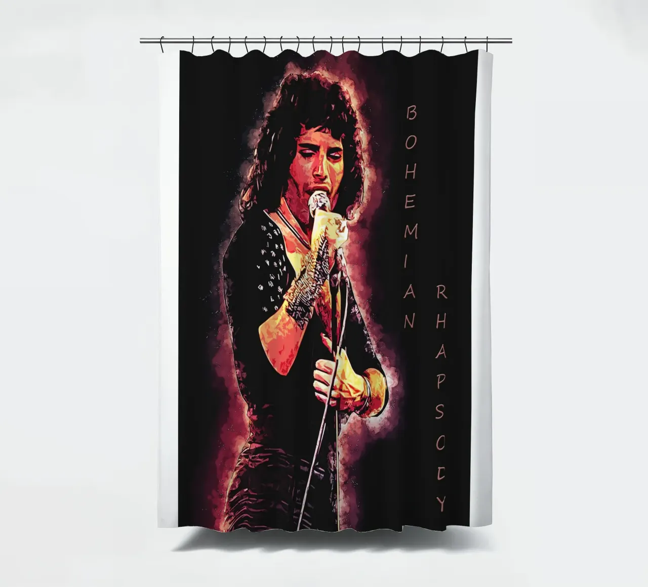 Legend of Freddie Mercury douchegordijn van neonartroom