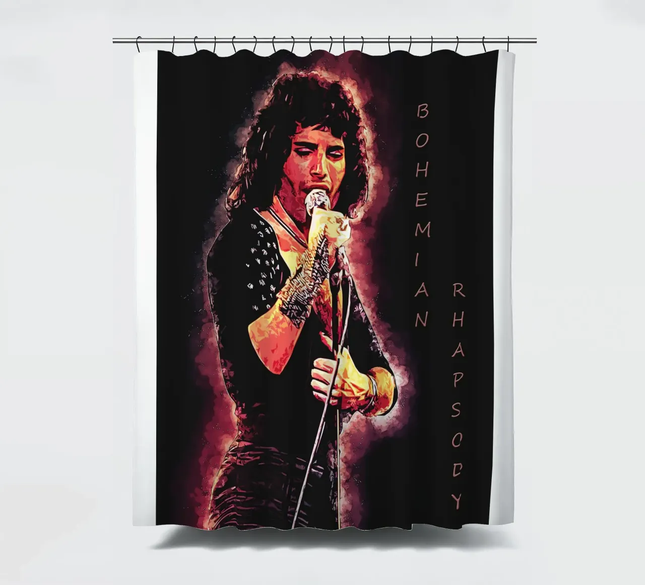 Legend of Freddie Mercury douchegordijn van neonartroom