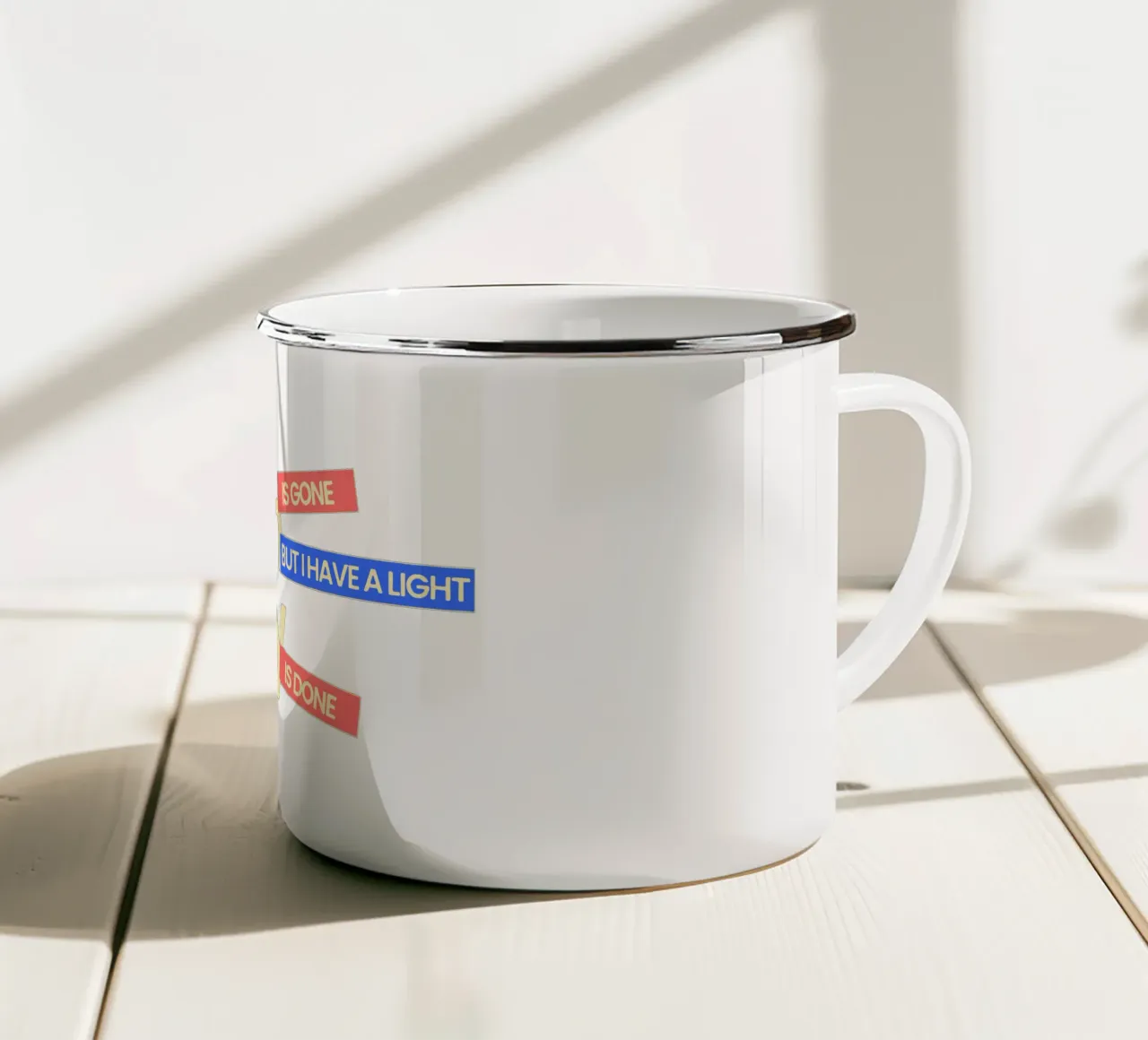 The sun is gone, but I have a light enamel mug by Gunawan Rb