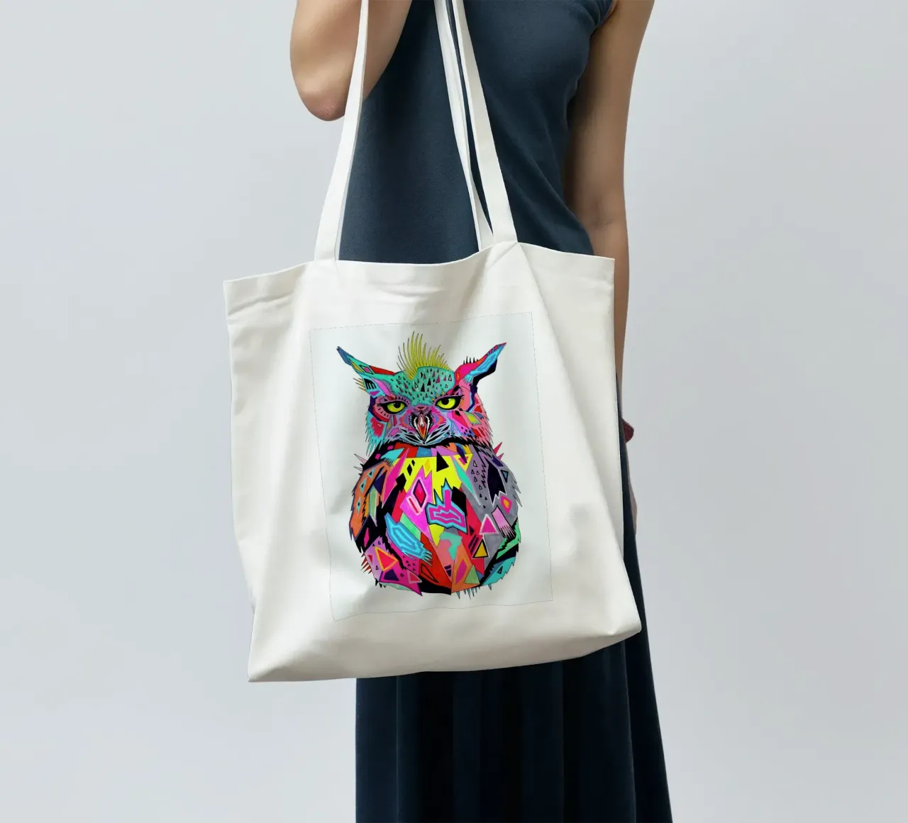 Abstract Owl borsa in juta da Pixie Cold