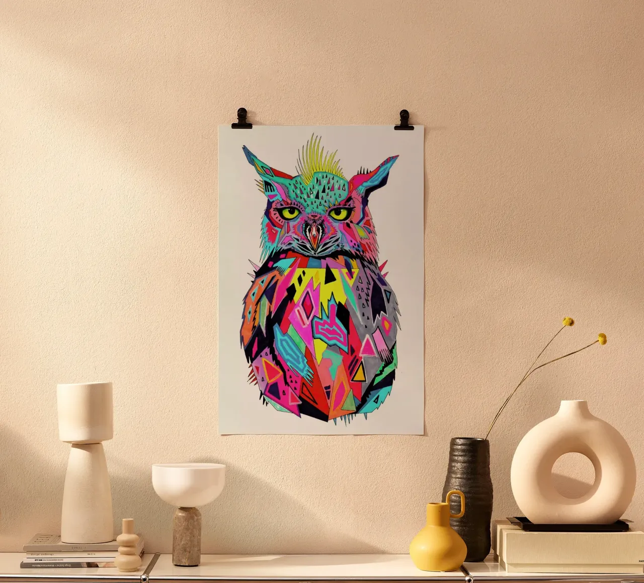 Abstract Owl carta hahnemühle da Pixie Cold
