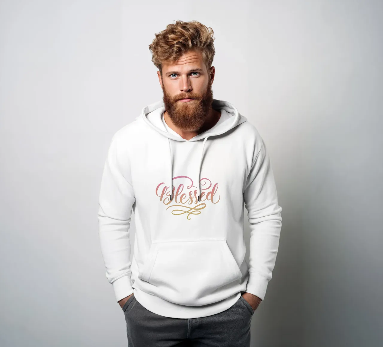 Blessed Lettering Word felpa con cappuccio da anisillustration