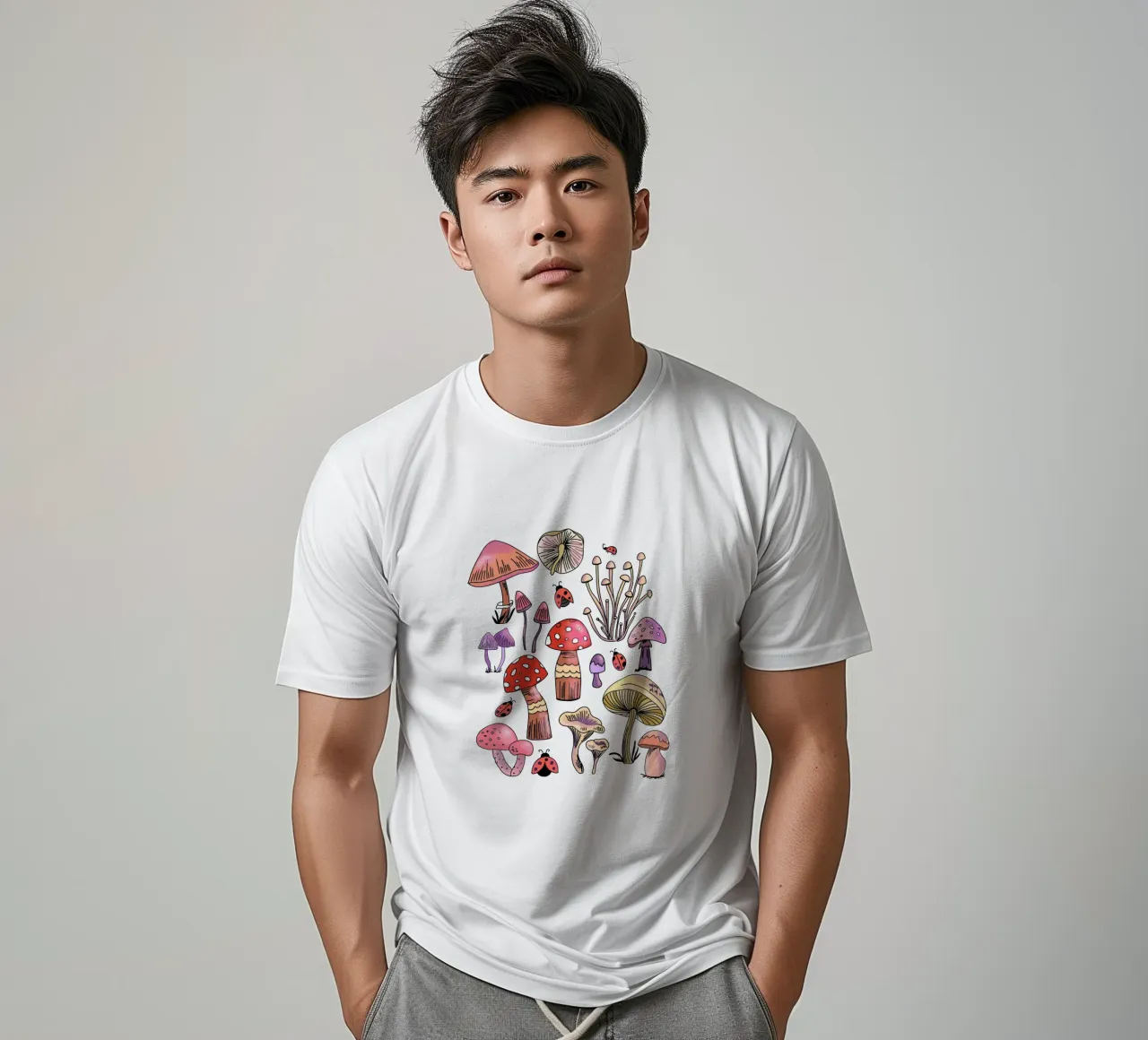 Cute Mushrooms Pattern t-shirt da anisillustration