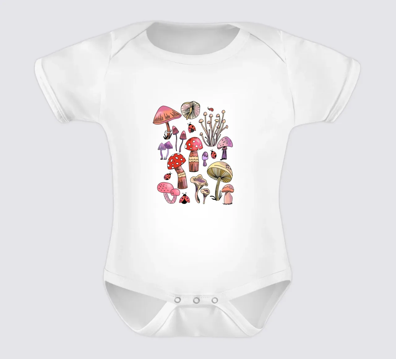 Cute Mushrooms Pattern body neonato maniche corte da anisillustration
