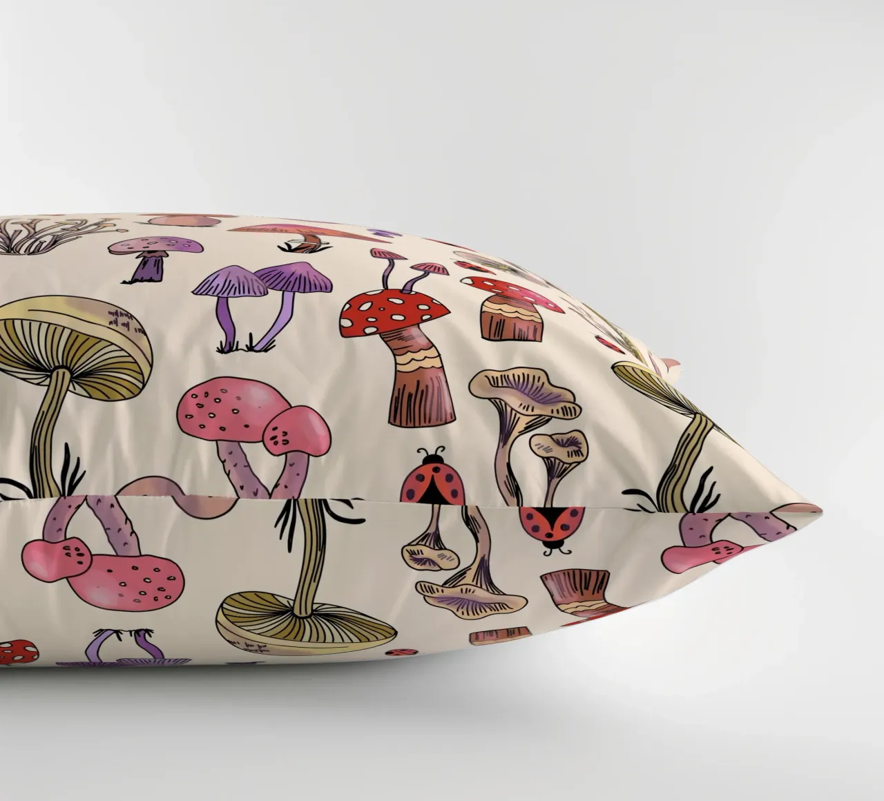 Cute Mushrooms Pattern cuscino da anisillustration