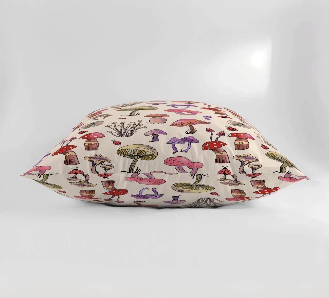 Cute Mushrooms Pattern cuscino da anisillustration