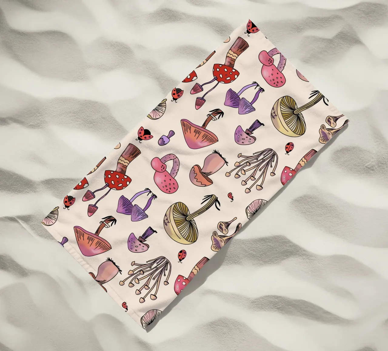 Cute Mushrooms Pattern telo mare da anisillustration