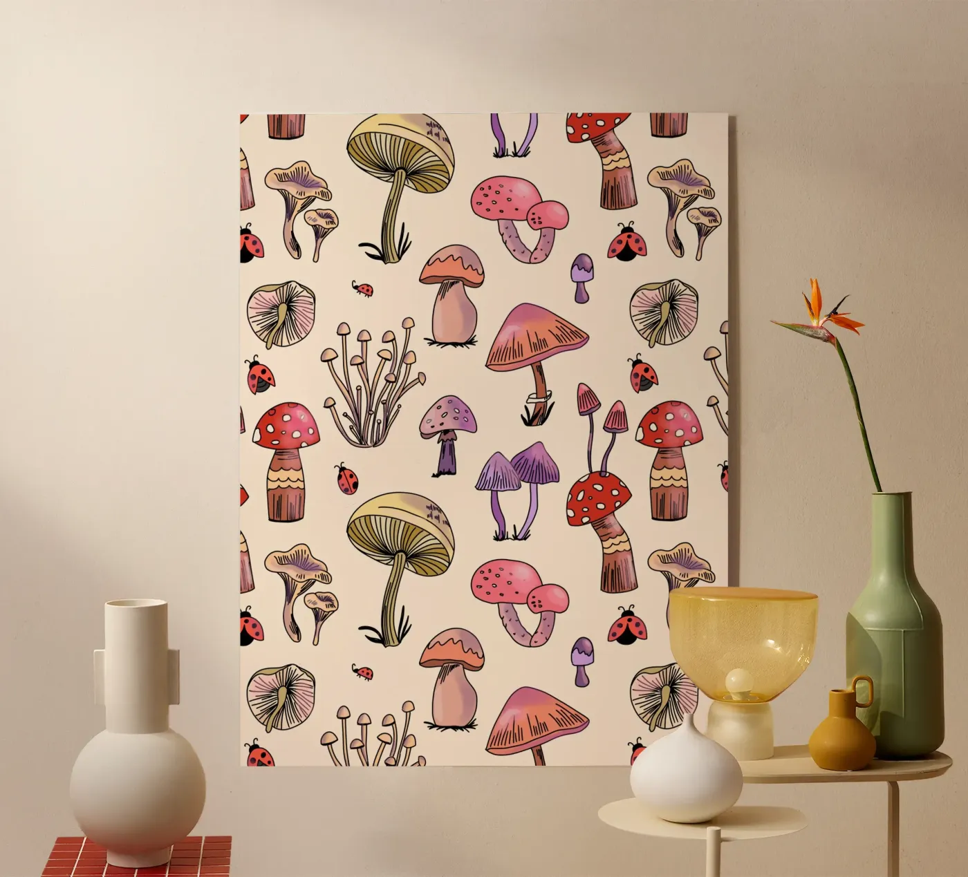 Cute Mushrooms Pattern plexiglas de anisillustration