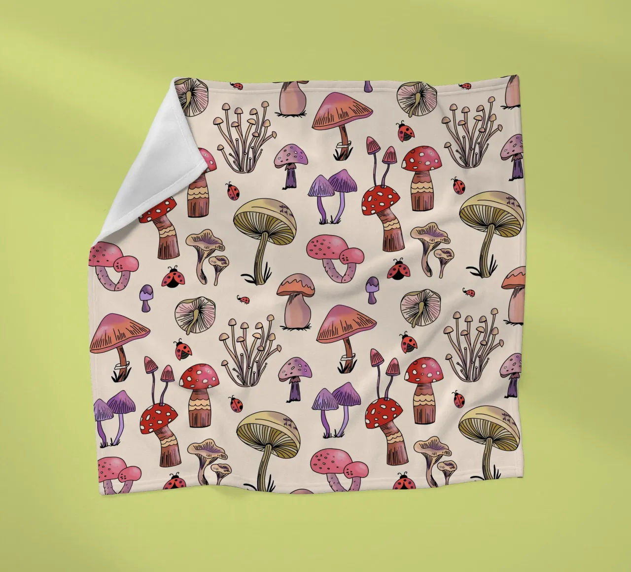 Cute Mushrooms Pattern coperta in pile da anisillustration
