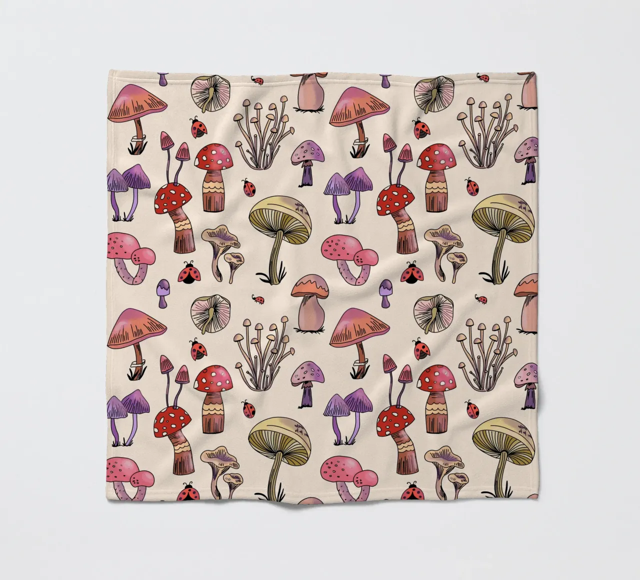 Cute Mushrooms Pattern coperta in pile da anisillustration