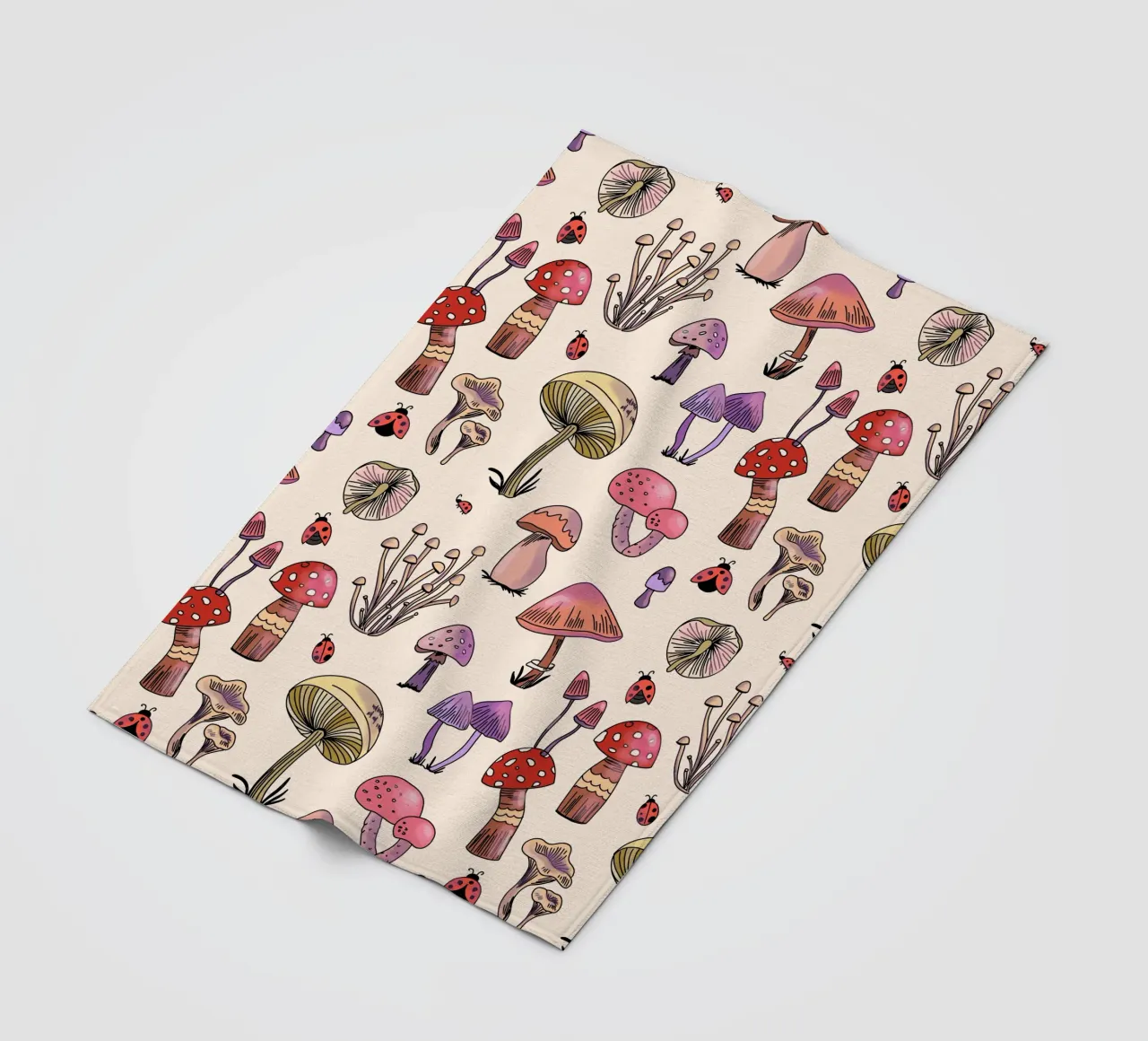 Cute Mushrooms Pattern coperta in pile da anisillustration