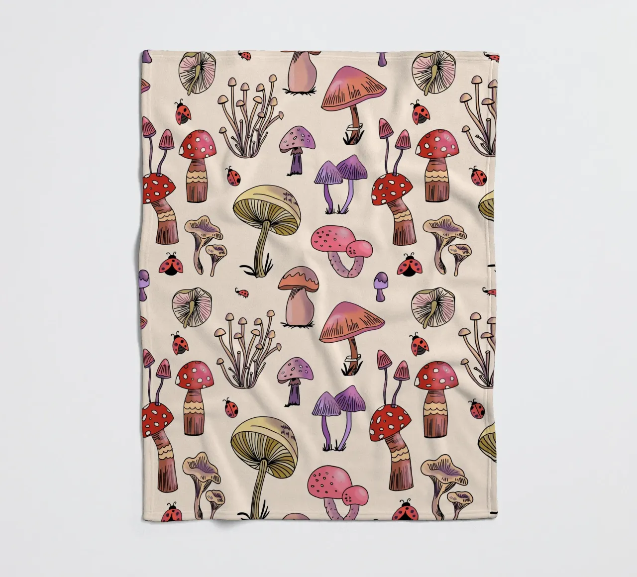 Cute Mushrooms Pattern coperta in pile da anisillustration