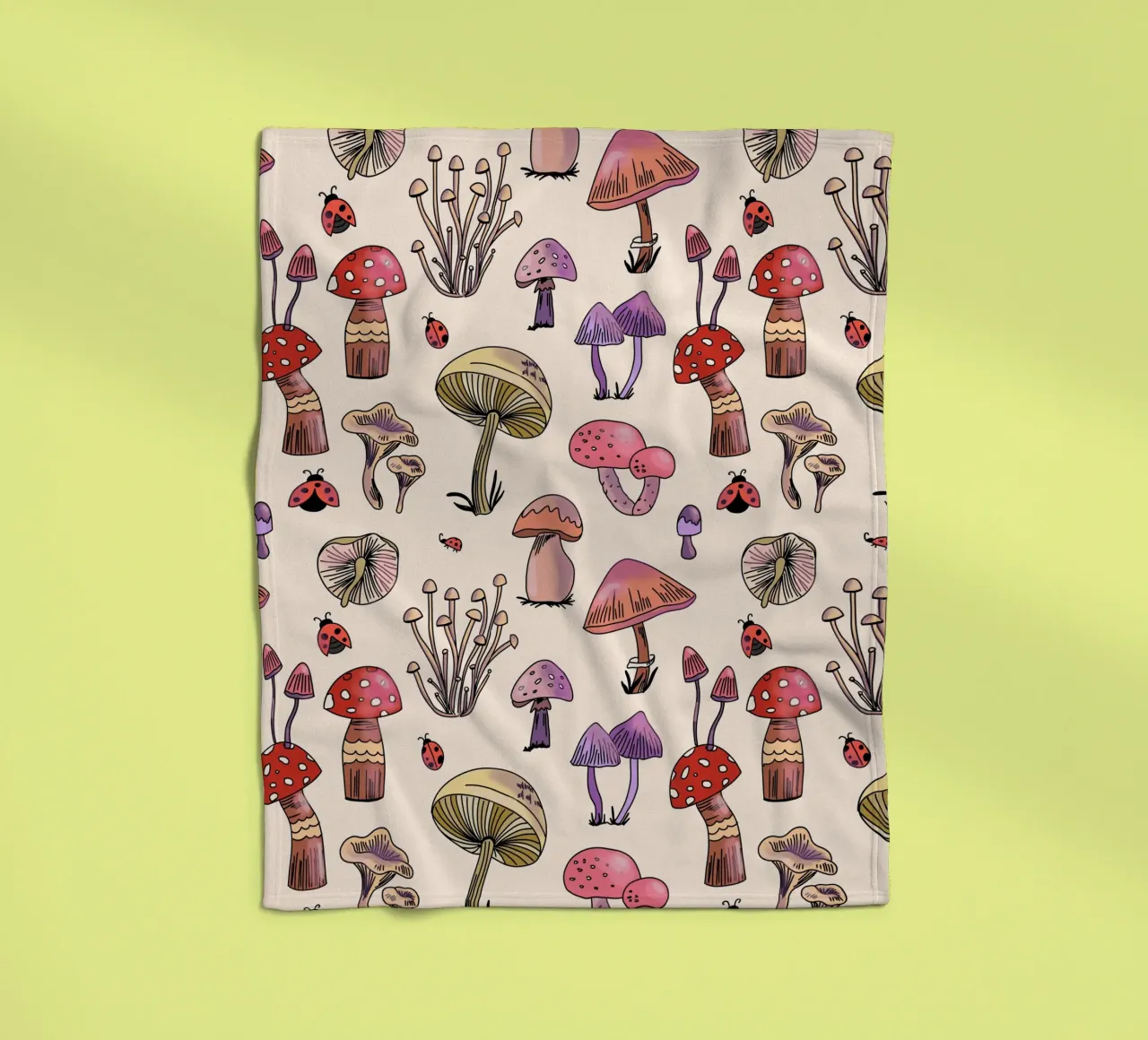 Cute Mushrooms Pattern coperta in pile da anisillustration