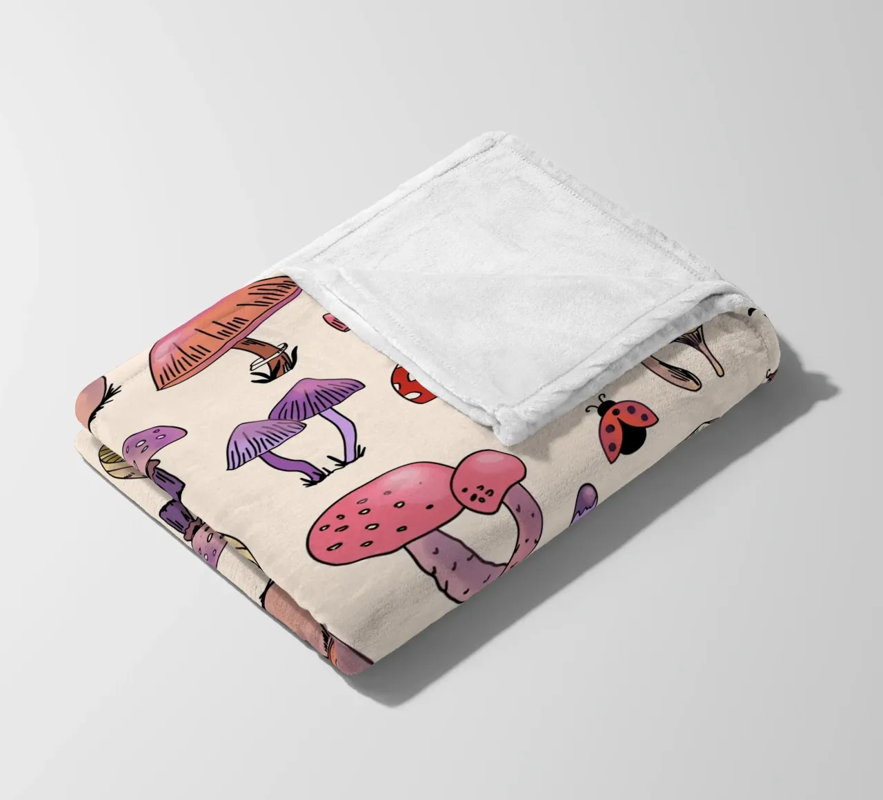 Cute Mushrooms Pattern coperta in pile da anisillustration