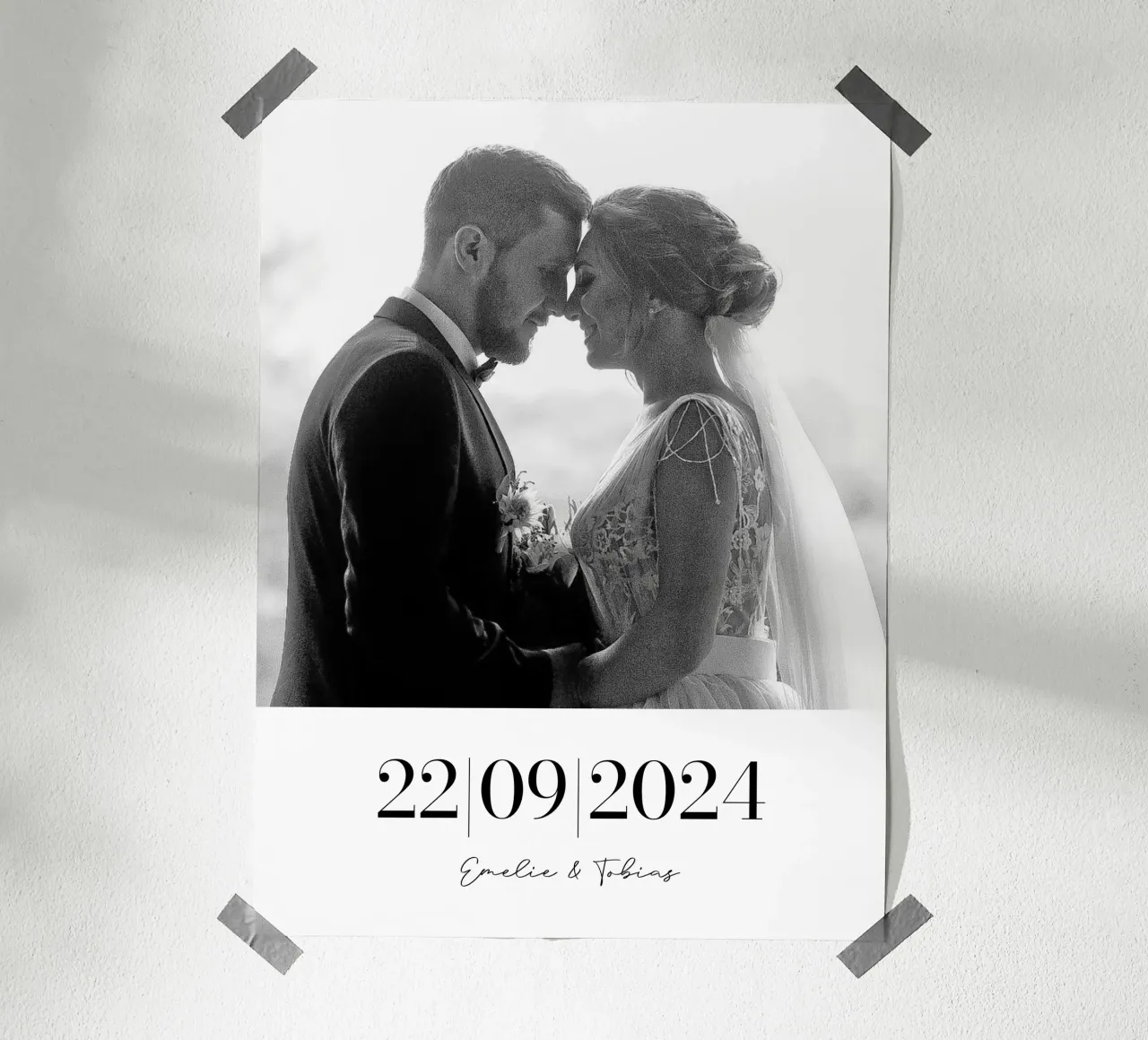 Hochzeitstag - Jahrestag poster con telaio in plastica da WORTSPIEL