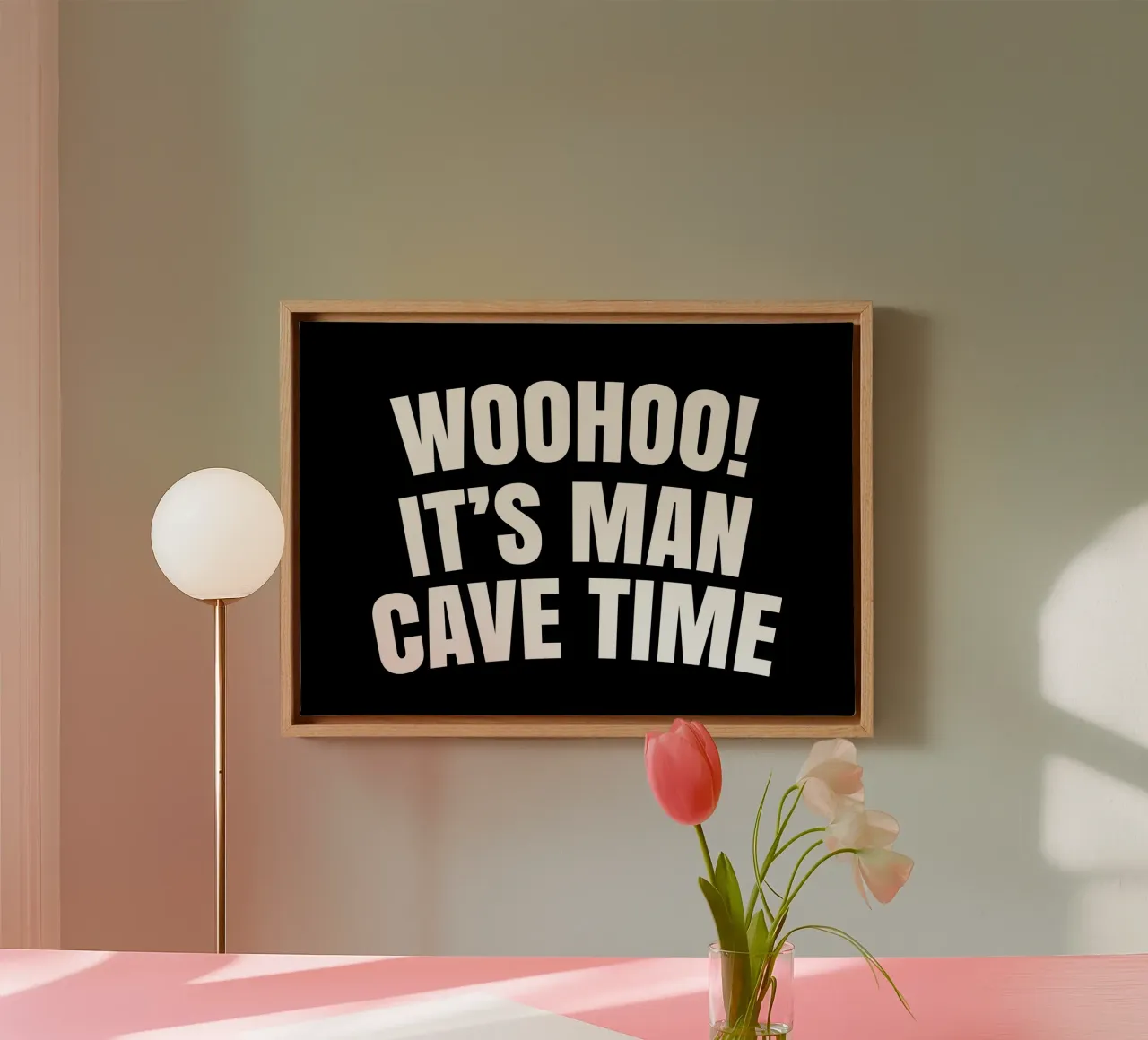 Wohoo it's man cave time tela con Cornice a cassetta da happieeagle