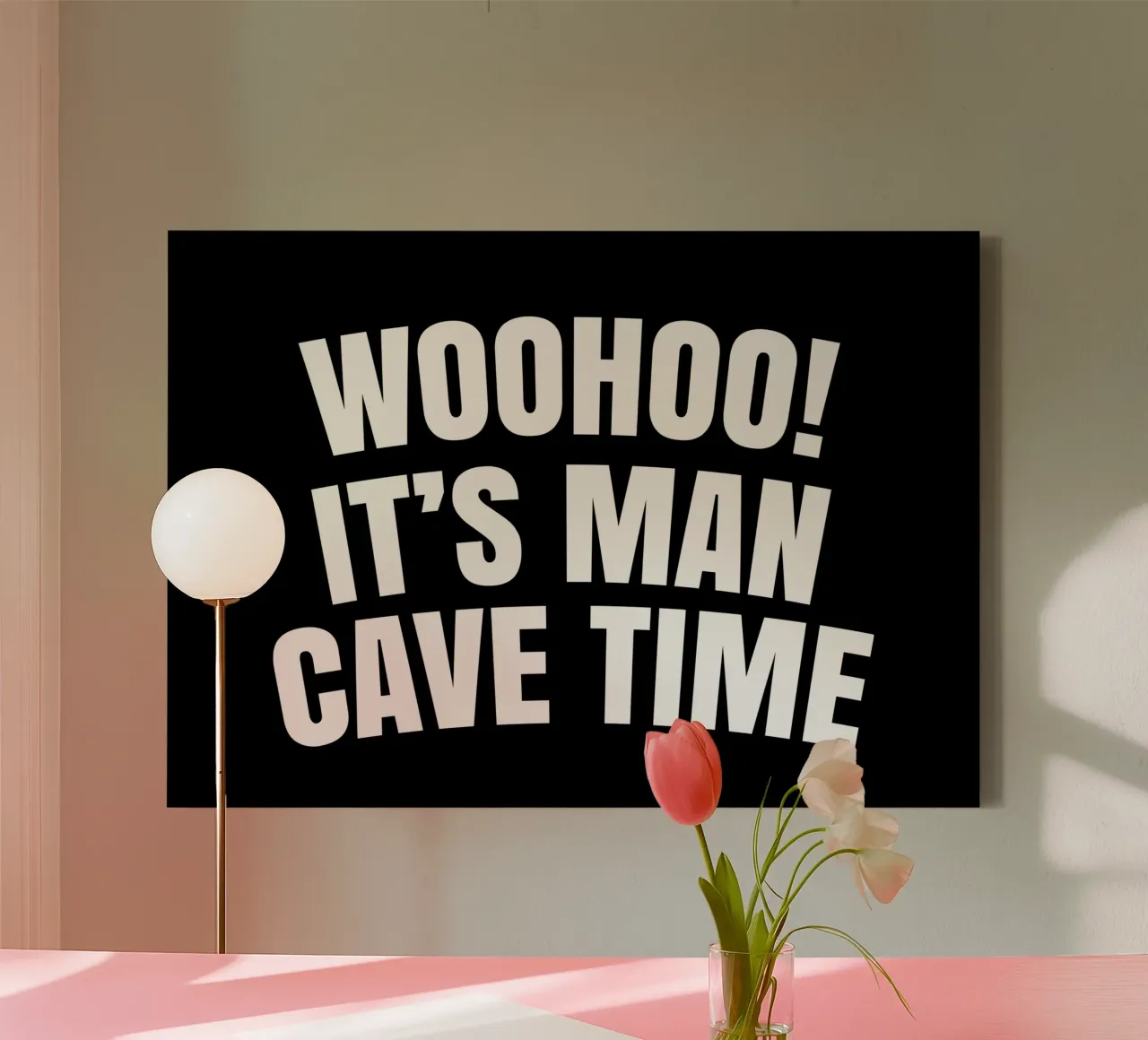 Wohoo it's man cave time tela con Cornice a cassetta da happieeagle