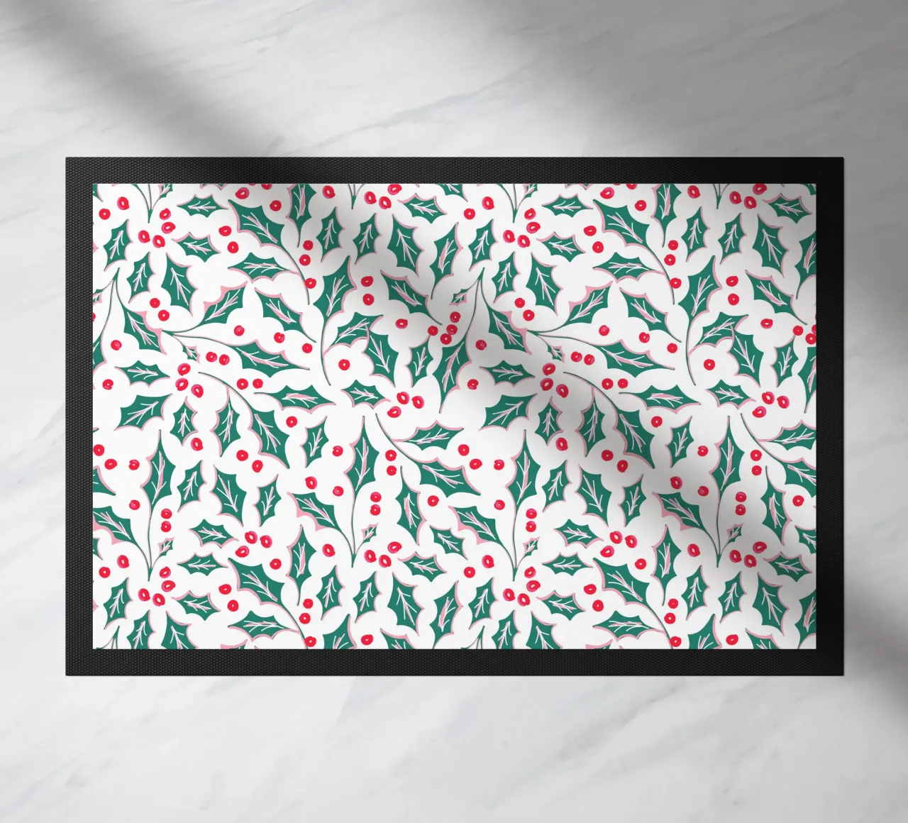 Holly Christmas Leaves Pattern zerbino da anisillustration