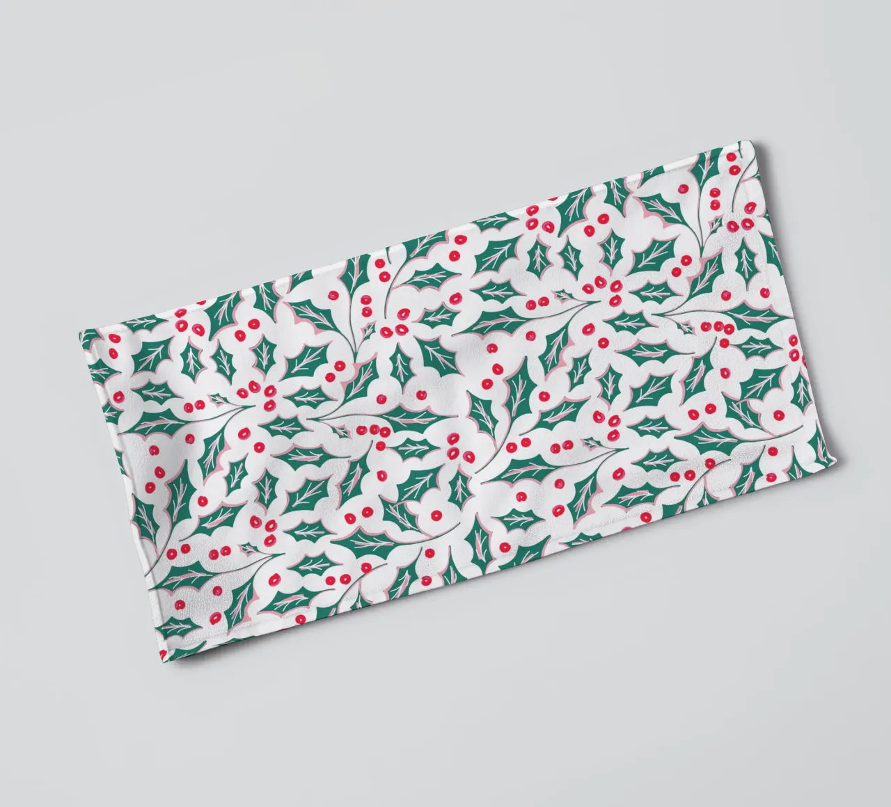 Holly Christmas Leaves Pattern asciugamano da bagno da anisillustration