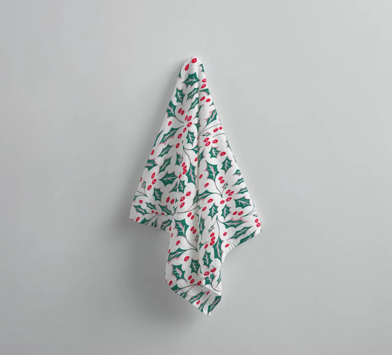 Holly Christmas Leaves Pattern asciugamano da bagno da anisillustration