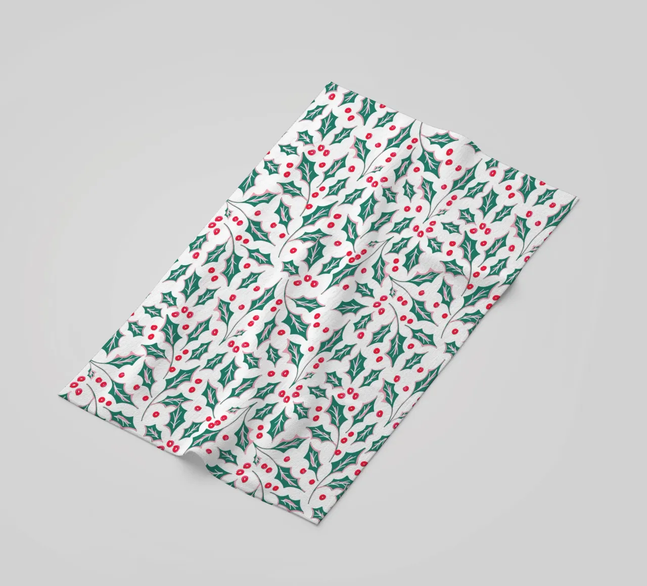 Holly Christmas Leaves Pattern telo mare da anisillustration