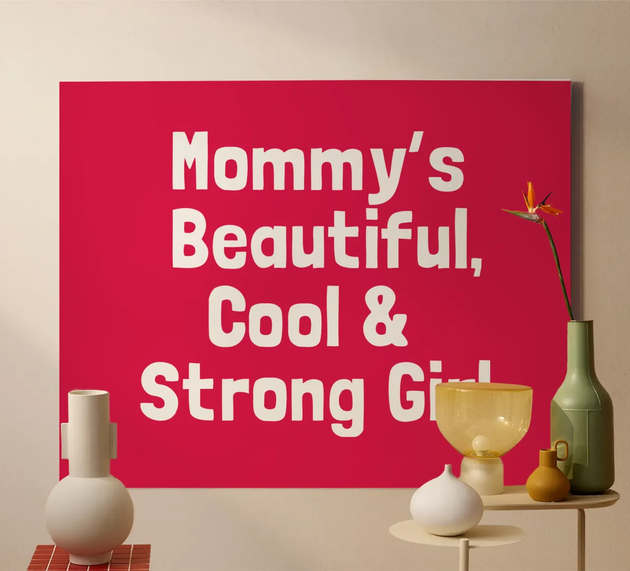 Mommy's beautiful, cool and strong girl tela con Cornice a cassetta da happieeagle