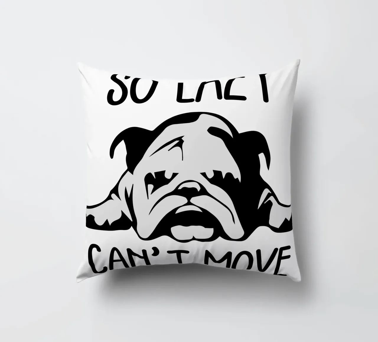 dog so lazy can't move decorative cushion by ririedis