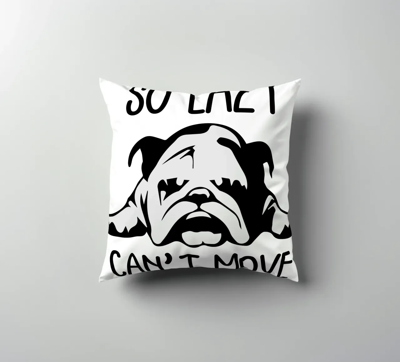 dog so lazy can't move decorative cushion by ririedis