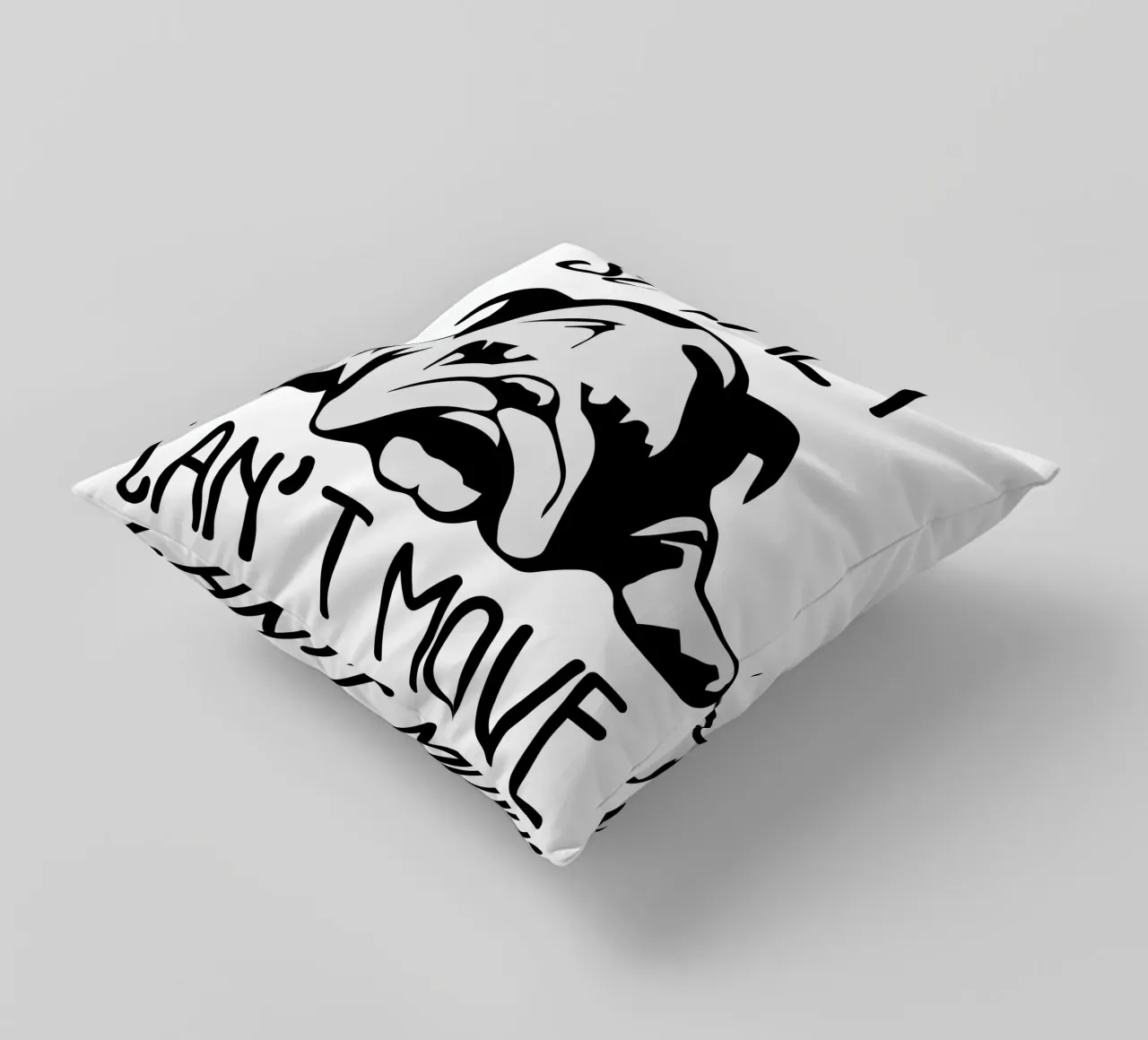 dog so lazy can't move decorative cushion by ririedis