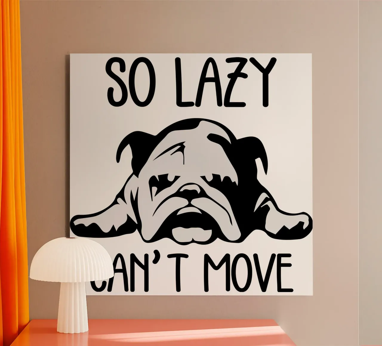 dog so lazy can't move alu-dibond by ririedis