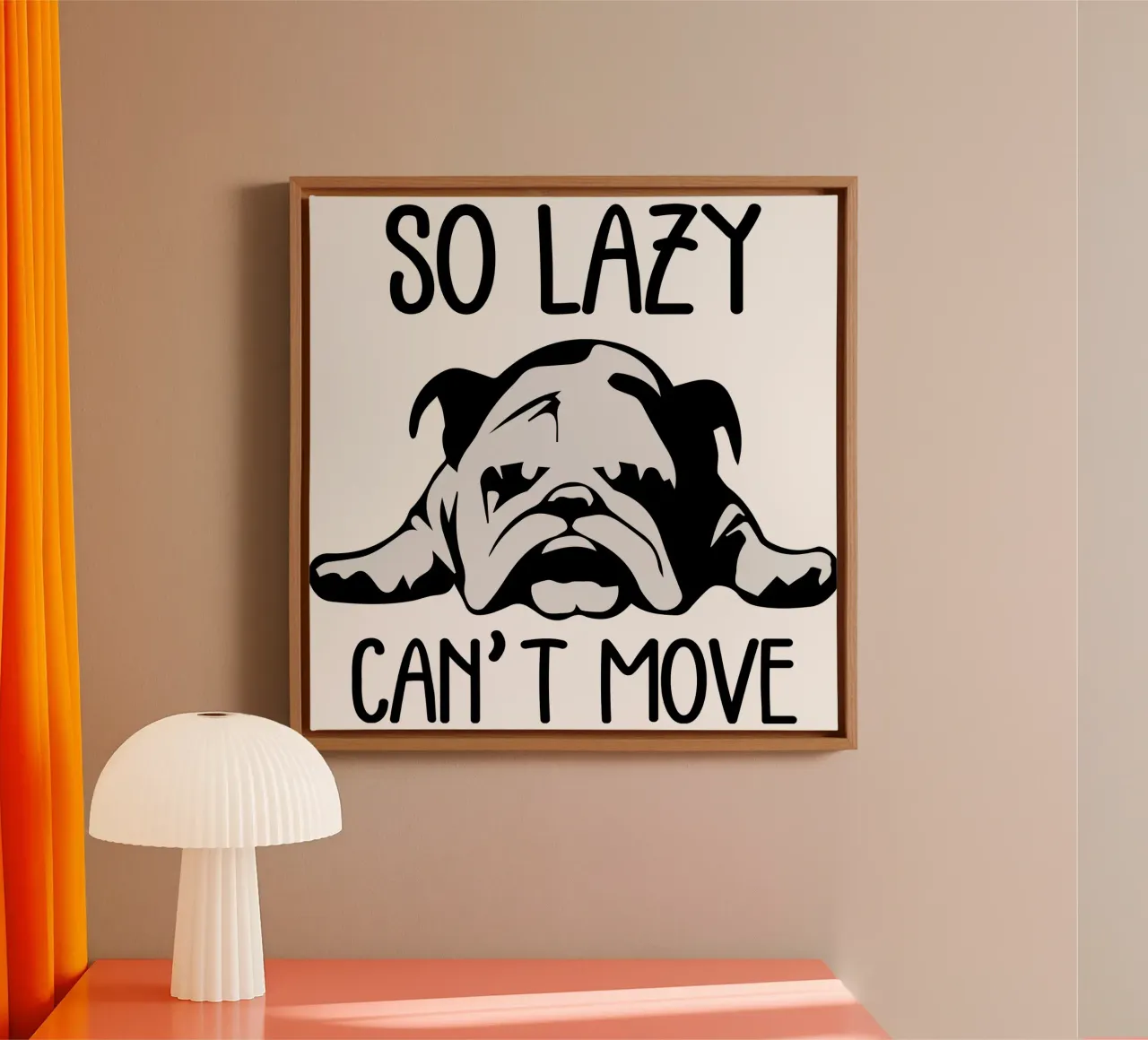 dog so lazy can't move canvas by ririedis