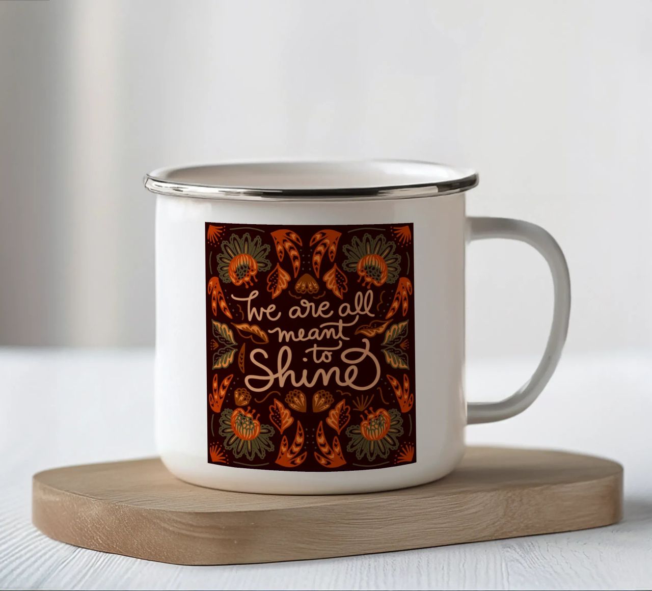 We are all meant to shine tazza in smalto da anisillustration