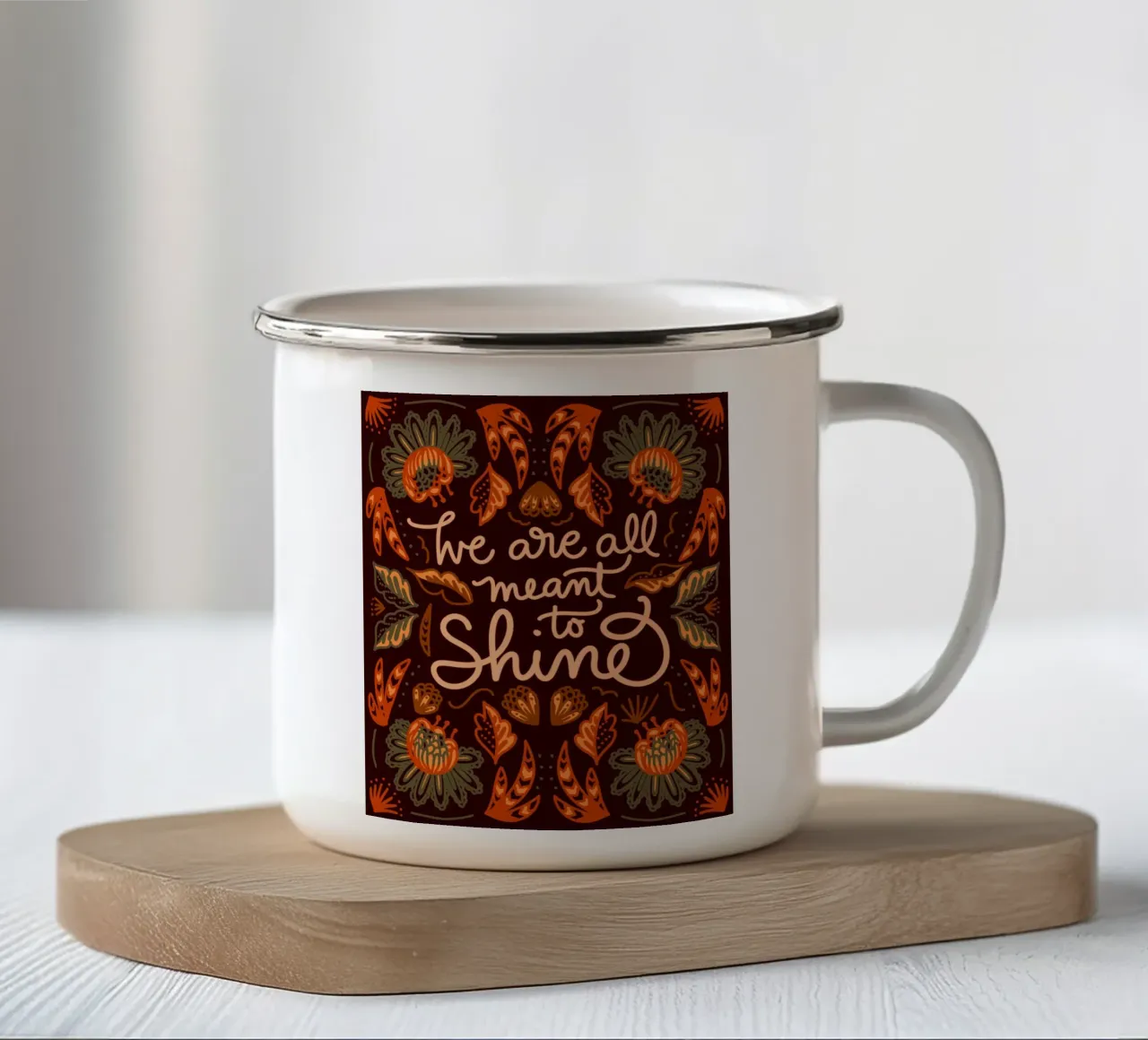 We are all meant to shine taza de esmalte de anisillustration