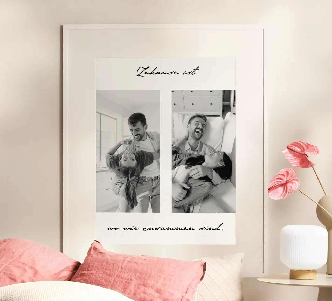 Zuhause ist poster con telaio in plastica da WORTSPIEL