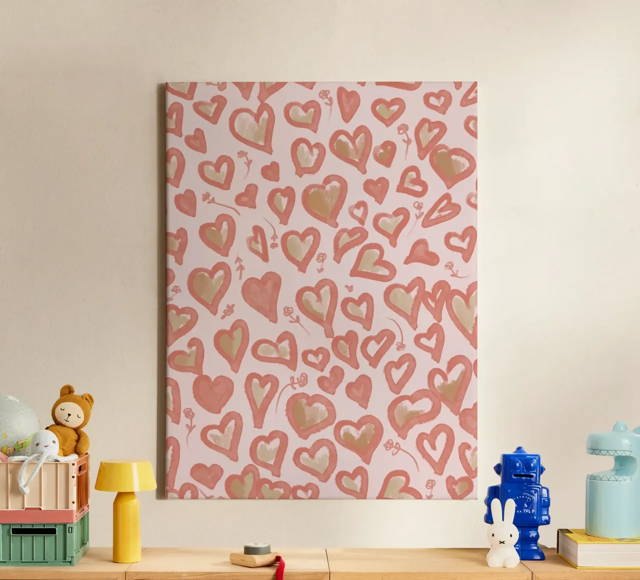 Lazy Love Hearts tela con Cornice a cassetta da anisillustration