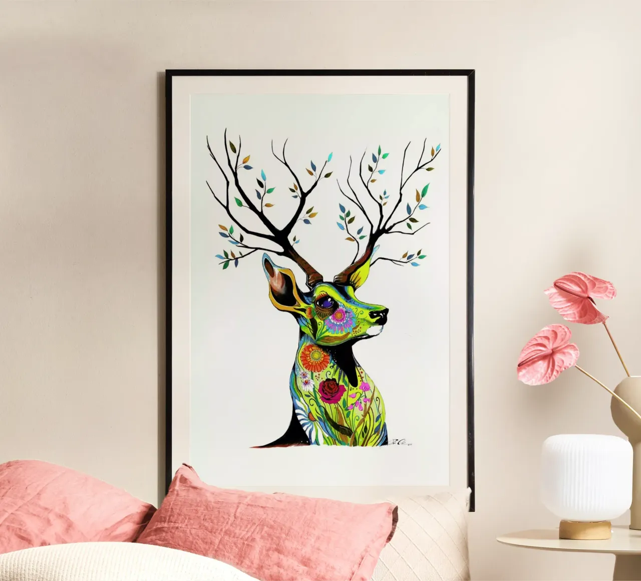 Deer Nature poster con telaio in plastica da Pixie Cold