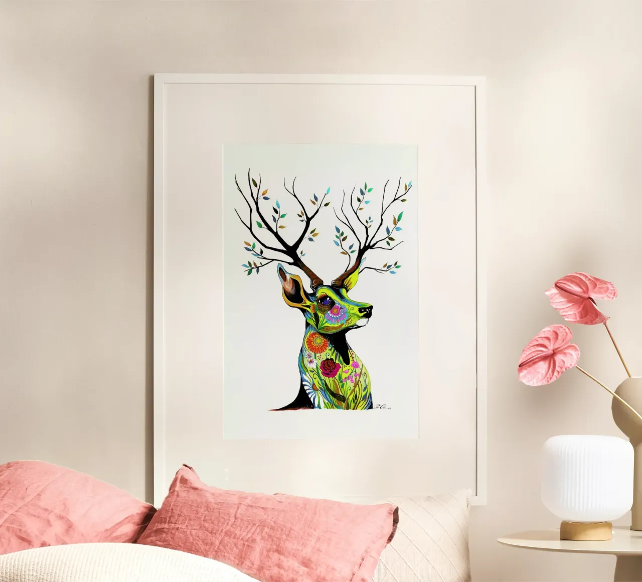 Deer Nature poster con telaio in plastica da Pixie Cold