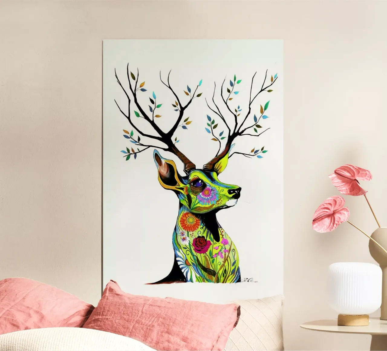 Deer Nature poster con telaio in plastica da Pixie Cold